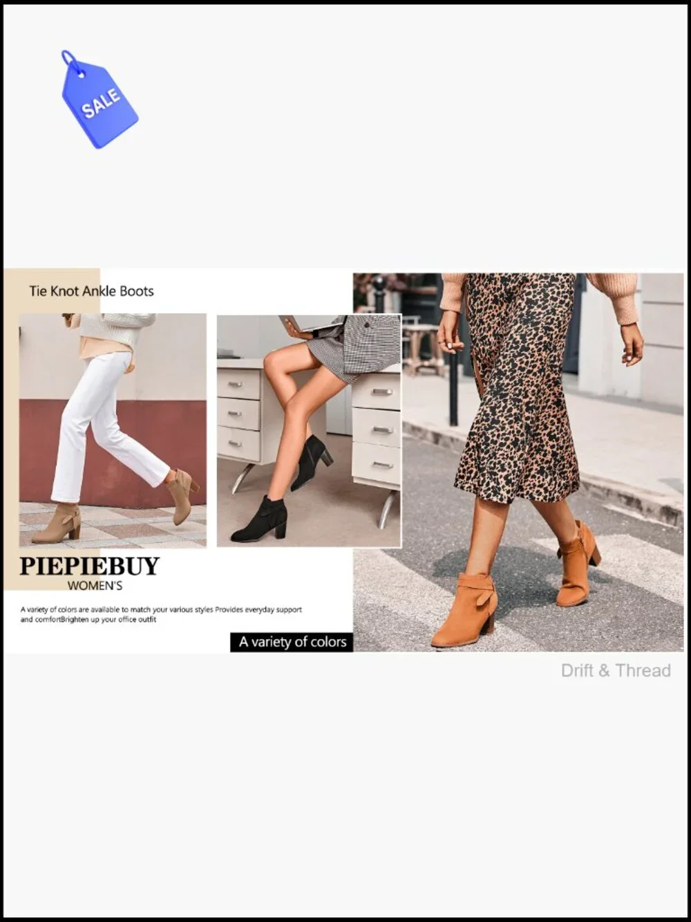 Womens Chelsea Ankle Boots Chunky Heel Faux Suede Side Zip Booties